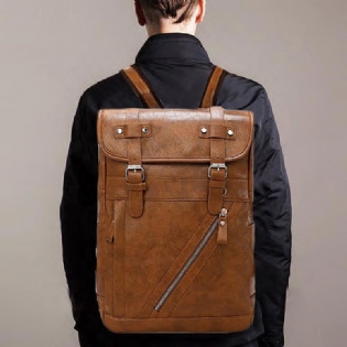 Mænd Stor Kapacitet Solid Casual Multifunktion Laptop Flap Mænd Rygsæk