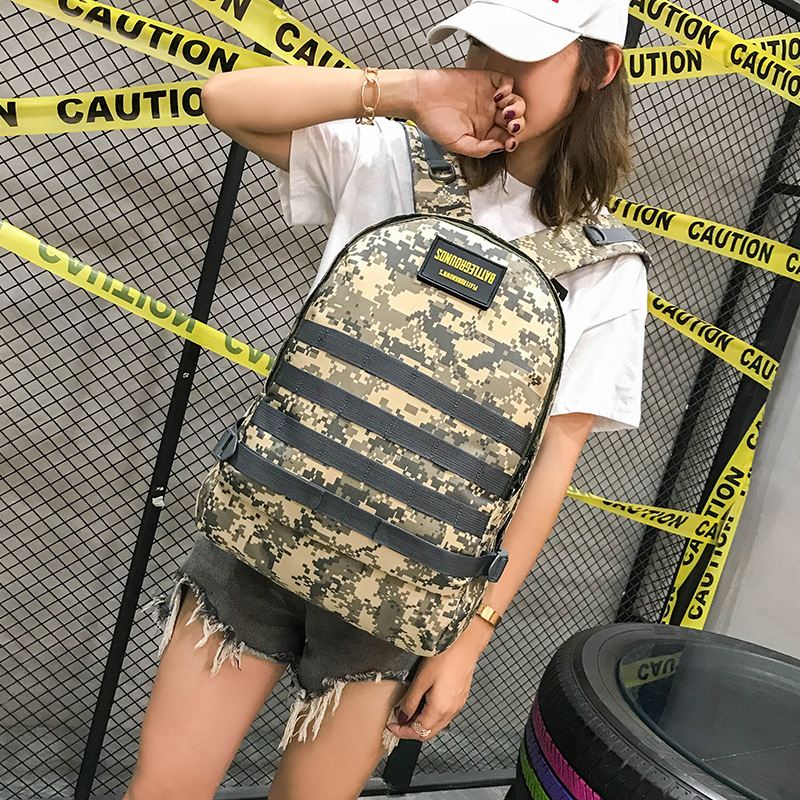 Unisex Camouflage Oxford Cloth Student School Bag Mode Game Trend Rygsæk