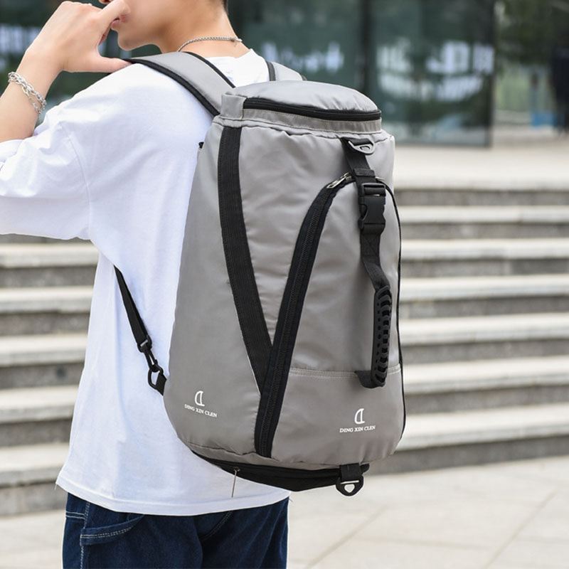 Unisex Nylon Vandtæt Slidfast Udendørs Brie Stor Kapacitet Basketball Opbevaringstaske Rejsetaske Gym Bag Rygsæk