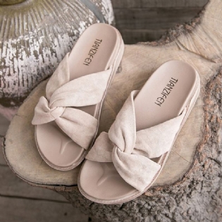 Kvinder Cross Strap Open Toe Hjem Sko Hjemmesko