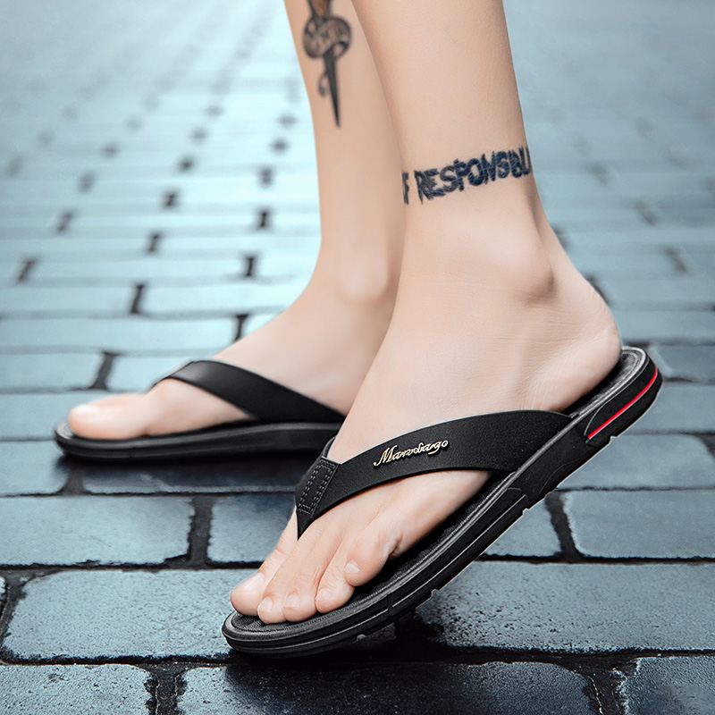 Mænd Åndbar Blød Bund Solid Skridsikker Beach Flip Flops Casual Hjemmesko