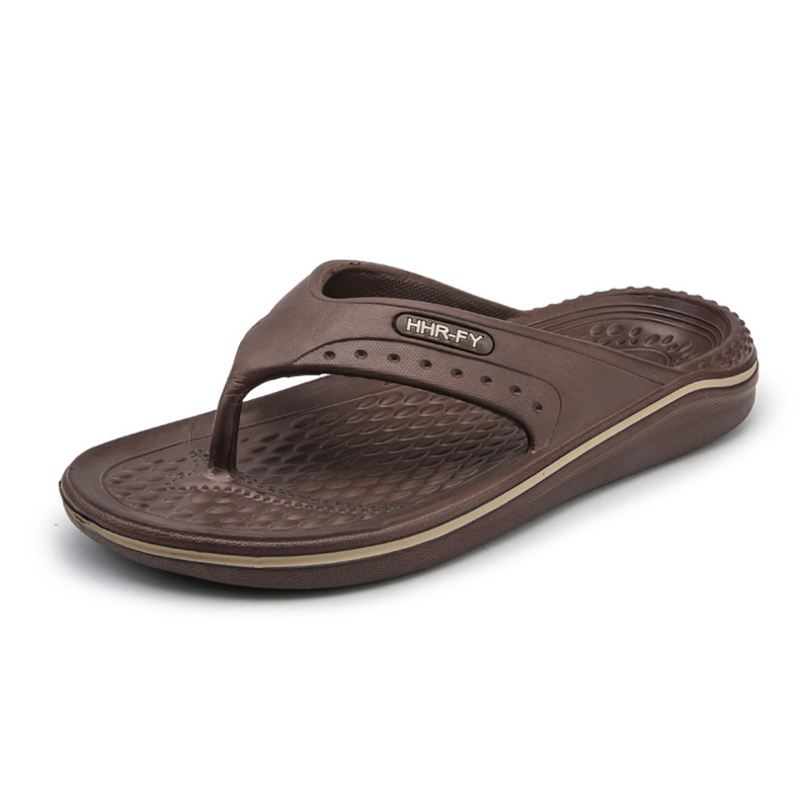 Mænd Åndbar Letvægts Blød Bund Solid Beach Flip Flops Casual Hjemmesko