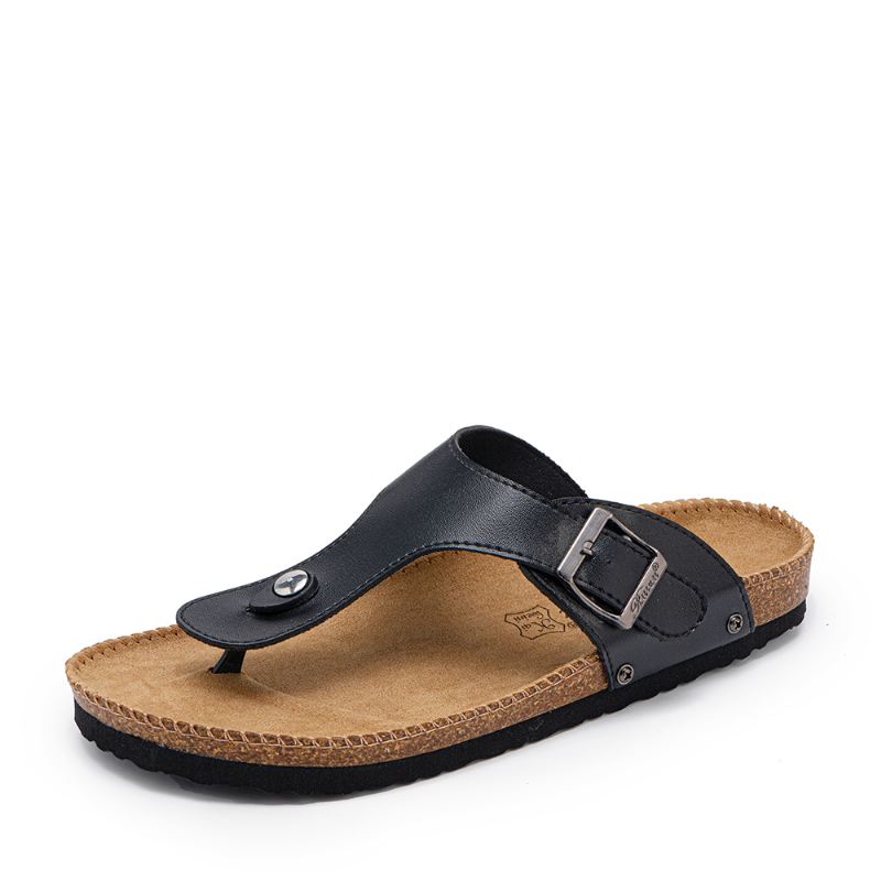 Mænd Åndbar Skridsikker Korkbund Strandflip Flops Casual Hjemmesko