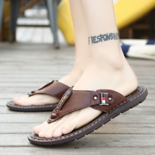 Mænd Blød Sål Skridsikre Solide Flip Flops Casual Hjemmesko