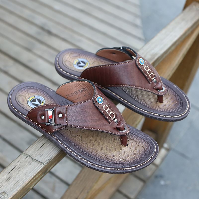 Mænd Blød Sål Skridsikre Solide Flip Flops Casual Hjemmesko