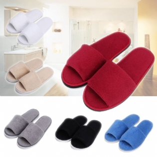 Mænd Kvinder Coral Velvet Open Toe Hotel Home Spa Hjemmesko Rejsesko Tykke 7mm