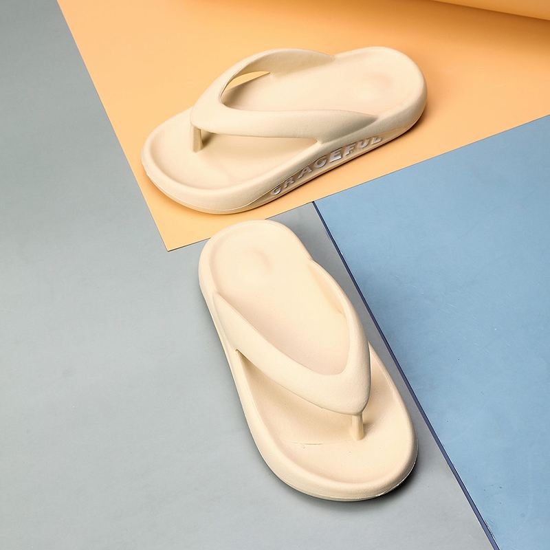 Mænd Letvægts Blød Sål Ren Farve Indendørs Flip Flops Casual Platform Hjemmesko