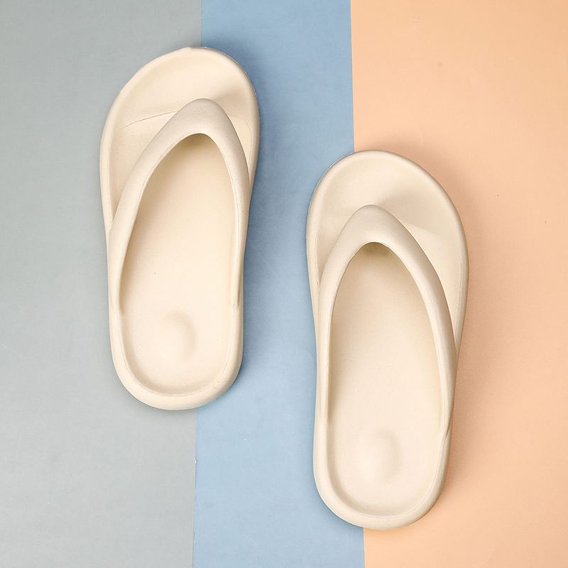 Mænd Letvægts Blød Sål Ren Farve Indendørs Flip Flops Casual Platform Hjemmesko