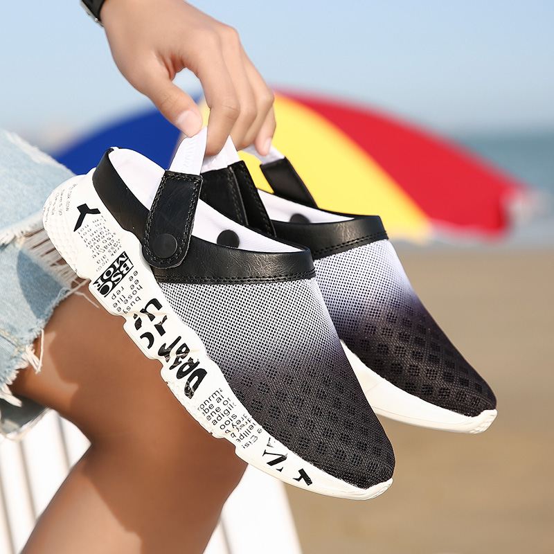 Mænd Mesh Non Slip Two Ways Blød Sål Farverige Casual Beach Hjemmesko