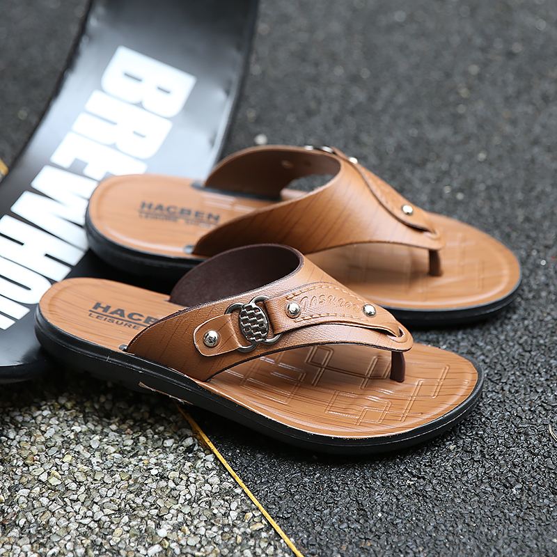 Mænd Microfiber Åndbar Blød Bund Clip Toe Casual Beach Hjemmesko