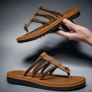 Mænd Microfiber Blød Bund Non Slip Clip Toe Casual Beach Hjemmesko