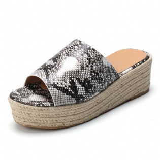 Serpentine Soft Komfortable Runde Toe Wedge Hjemmesko
