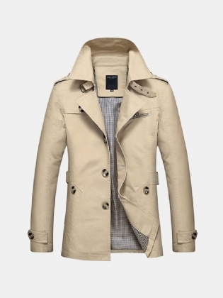 Casual Enkeltradet Trenchcoat Til Mænd