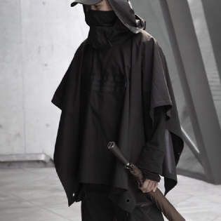 Cloak Dark Ninja Shawl Outdoor Vindtæt Regn- Og Snevindjakke