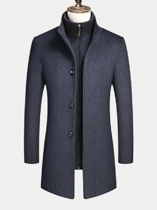 Herre Business Single-breasted Aftagelig Foret Thicken Trench Coats
