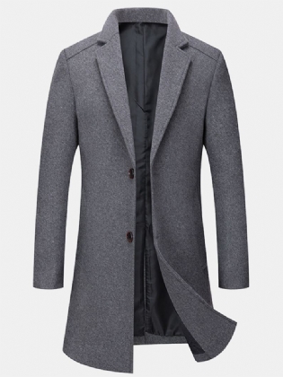 Herre Ulden Vindtæt Mellemlængde Single-breasted Business Trenchcoats