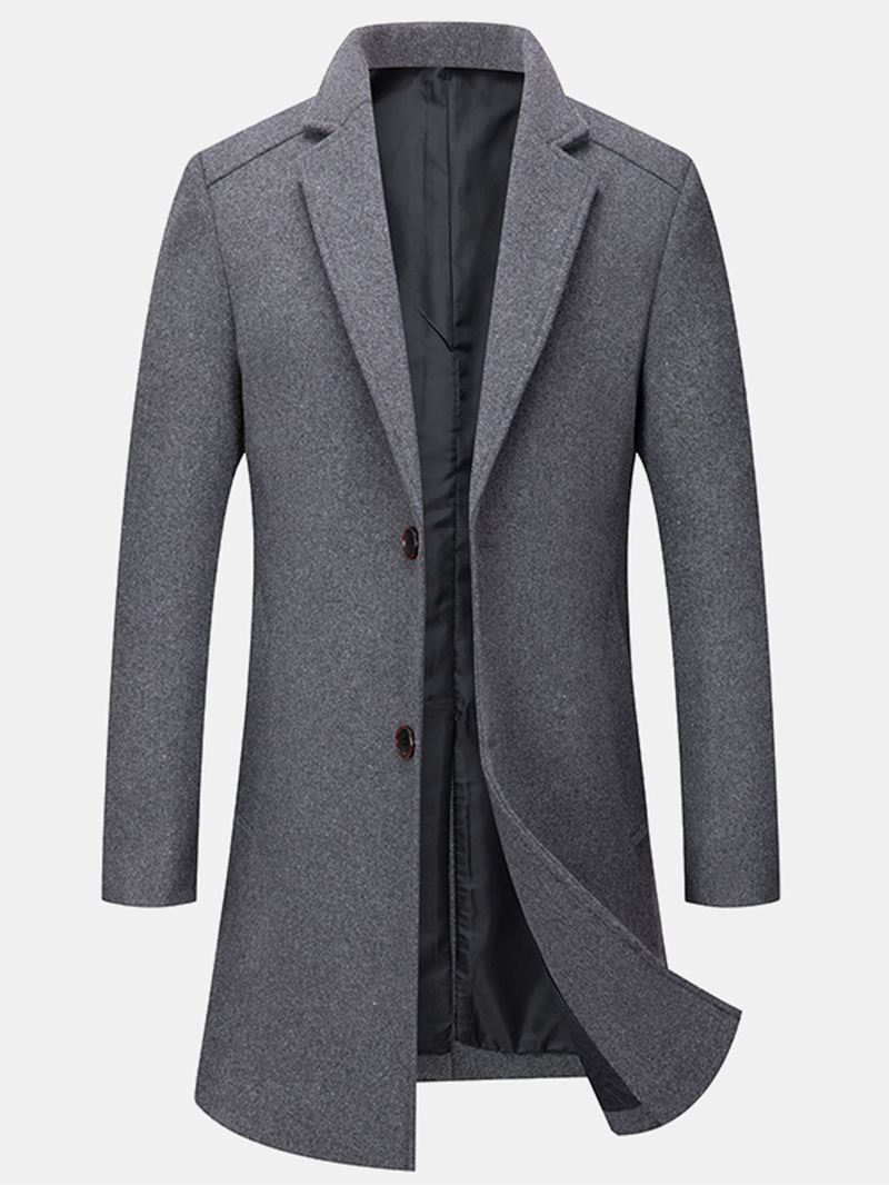 Herre Ulden Vindtæt Mellemlængde Single-breasted Business Trenchcoats