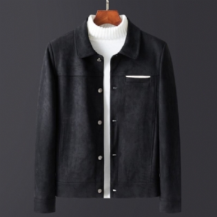 Mænd Slim Lapel Casual Lamme Velvet Jakke