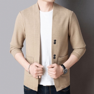 Pure Color Sweater Jacket Herre Efterår Tyndt Afsnit