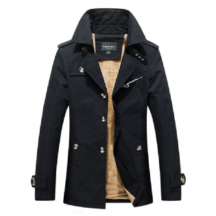 Tyk Varm Slank Stilfuld Mid Long Efterår Vinter Trench Coats