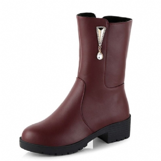 Kvinder Vinter Hold Varm Krystal Mode Mid-calf Boots
