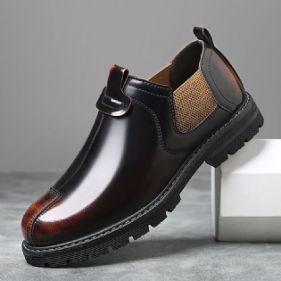 Mænd Åndbar Rund Tå Blød Sål England Style Slip On Casual Chelsea Boots