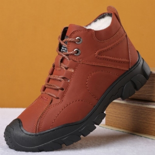 Mænd Kohud Protect Toe Plus Velvet Thicken Fleece Foring Varme Snestøvler Vandrestøvler