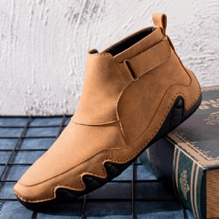 Mænd Læder Håndsyning Åndbar Blød Sål Brief Solid Casual Sportsstøvler