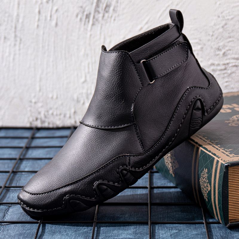 Mænd Læder Håndsyning Åndbar Blød Sål Brief Solid Casual Sportsstøvler