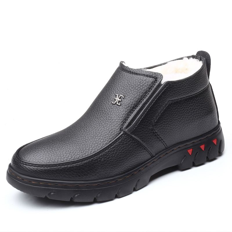 Mænd Mikrofiber Læder Varm Plys Foring Business Casual Ankelstøvler