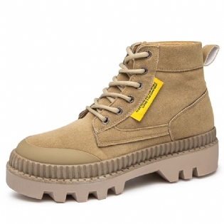 Mænd Stilfuld Retro Wide Fit Rund Tå Casual Platform Tooling Boots