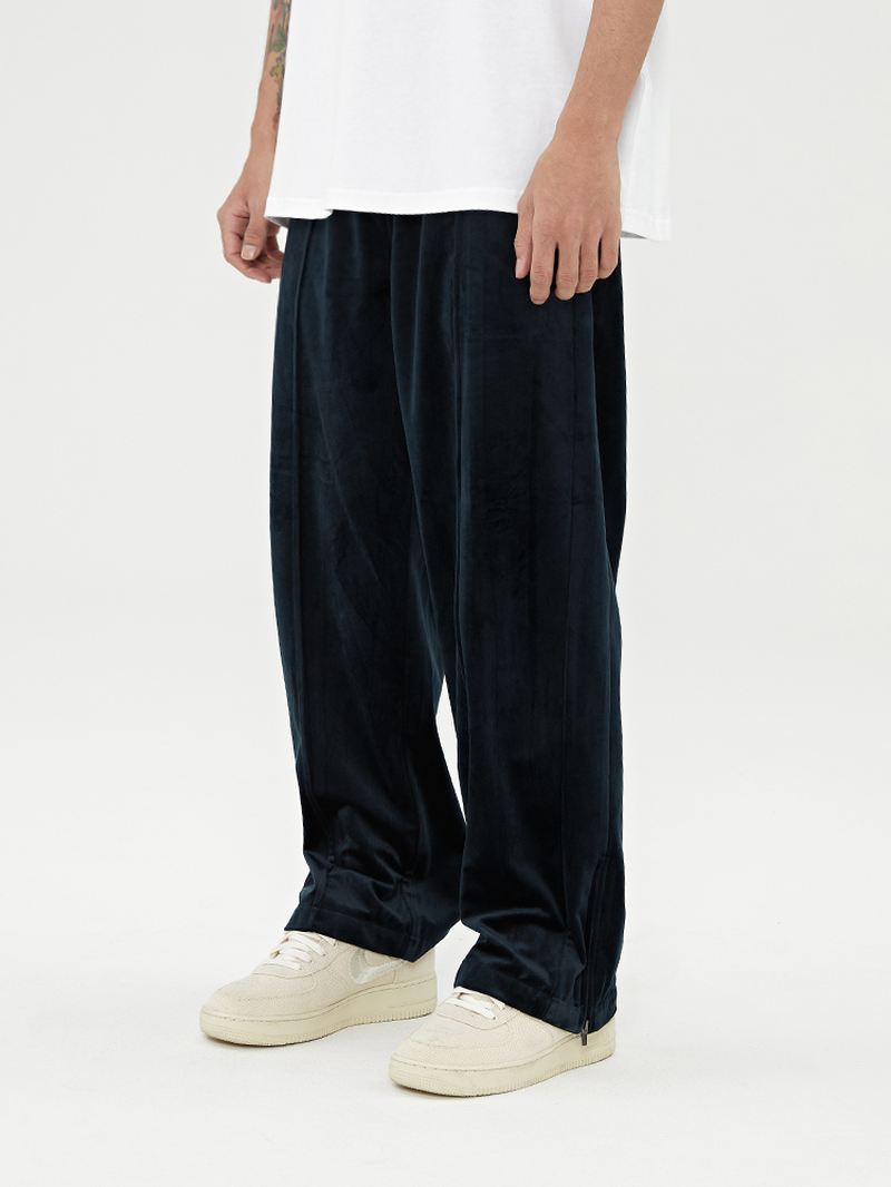 Fløjlsside Lynlåsbukser Herre Trend Street Wild Casual Micro-flare Bukser