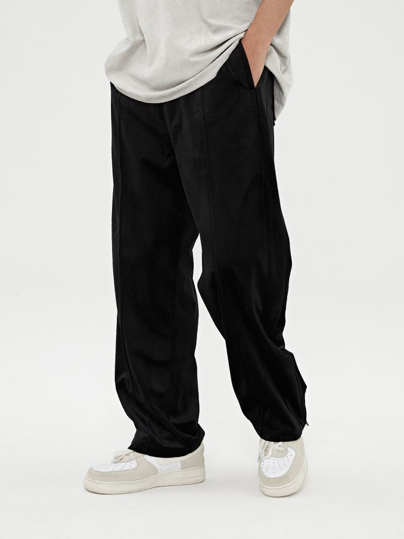 Fløjlsside Lynlåsbukser Herre Trend Street Wild Casual Micro-flare Bukser