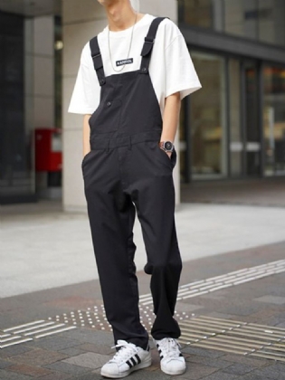 Herre 100% Bomuld Loose Pocket Jumpsuit Overalls One Pants