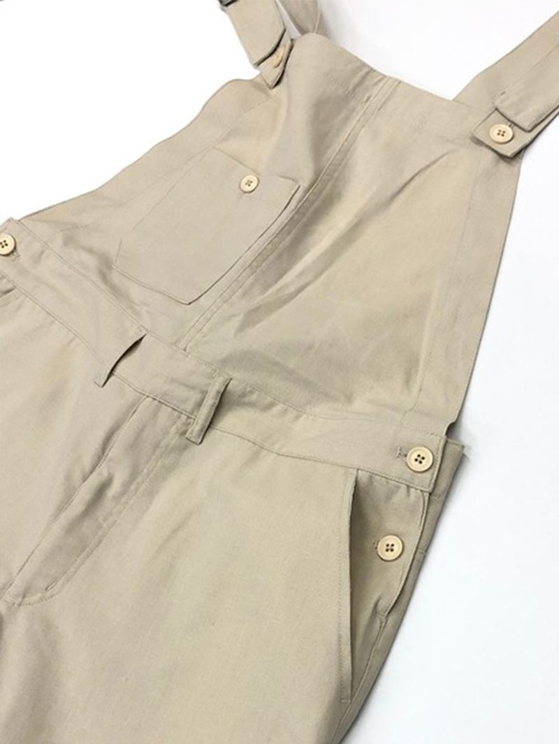 Herre 100% Bomuld Loose Pocket Jumpsuit Overalls One Pants
