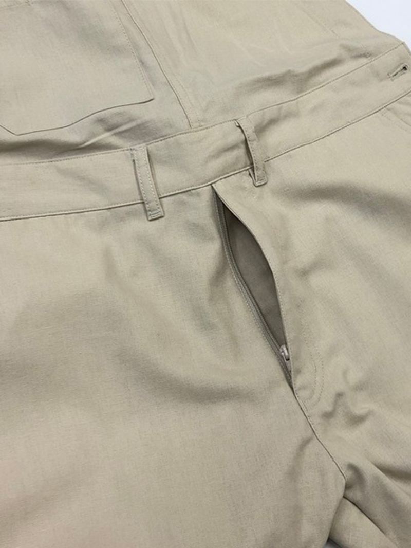 Herre 100% Bomuld Loose Pocket Jumpsuit Overalls One Pants