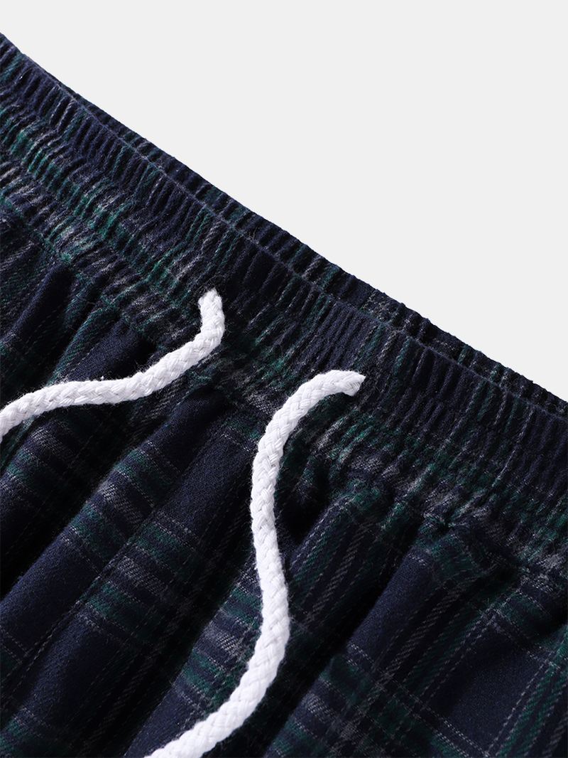 Herre Casual Retro Plaid Bottoms Ankellange Bukser