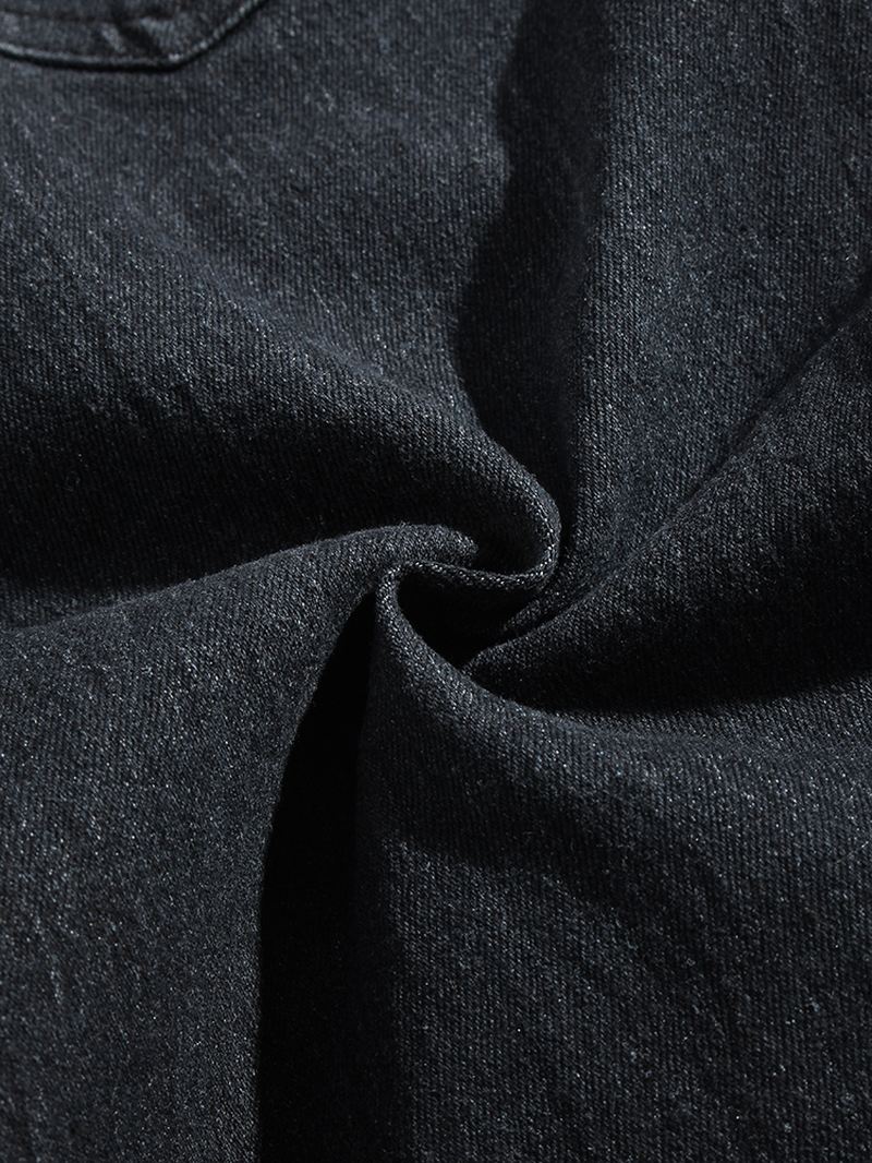 Herre Kontrast Side Piping Patchwork Bomuld Snøre Denimbukser