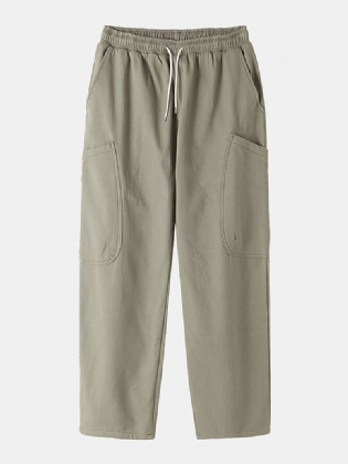 Herre Multi-pocket Tykke Varme Snøre Talje Bomuld Casual Harem Bukser