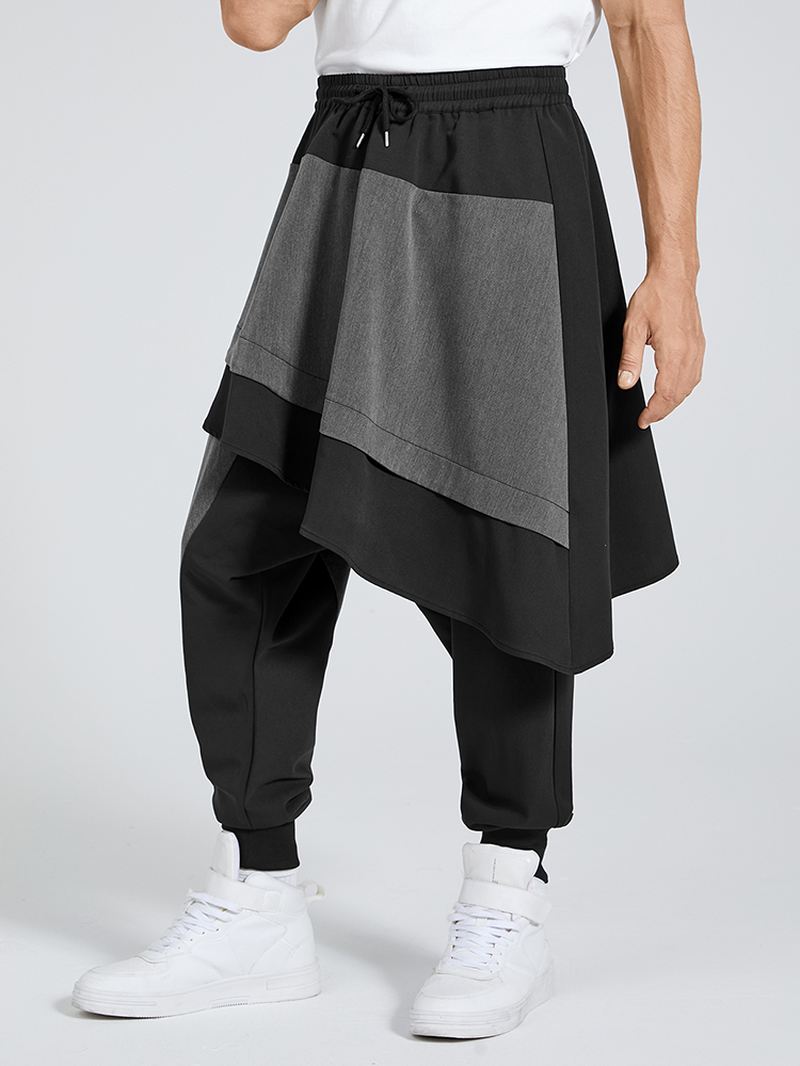 Herre Punk Snøre Patchwork Color Block Harem Pants