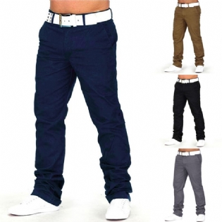 Herre Regular Fit Bukser Cargo Chino Business Casual Lange Bukser Slack Plus Størrelse