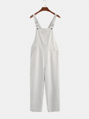 Herremode Pure Color Lommer Casual Suspender Bukser