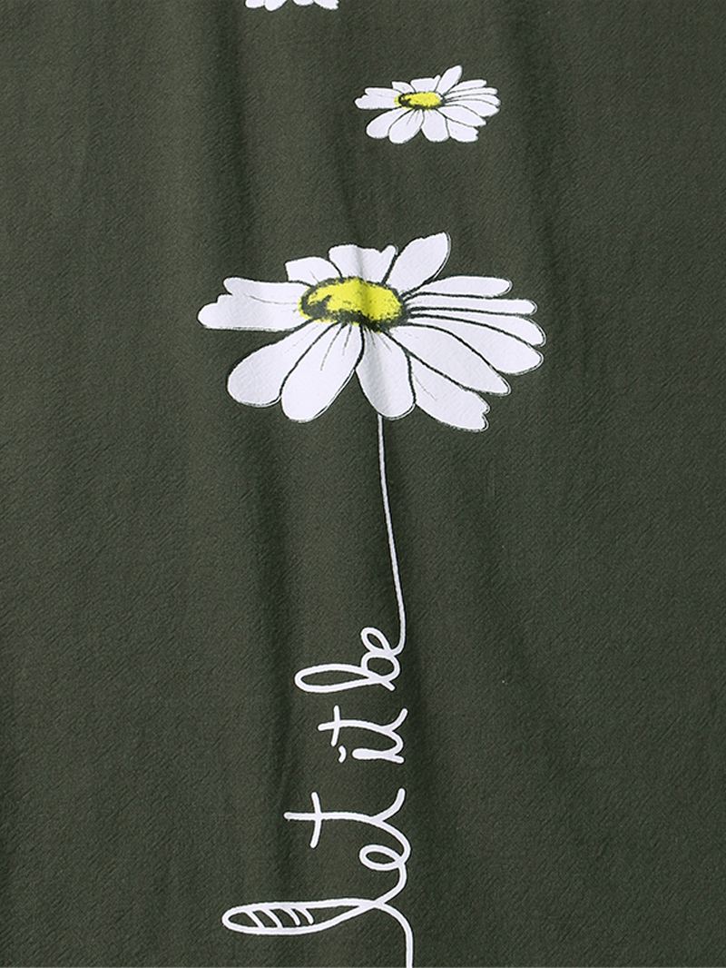 Kvinder Blomster Med Tryk Bomuld Elastik Talje Casual Løse Bukser