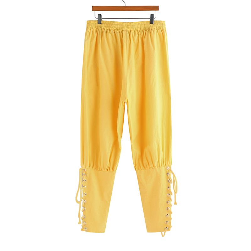 Middelalderlige Renæssance Herre Pirate Knight Bukser Blonde Lange Bukser Shorts
