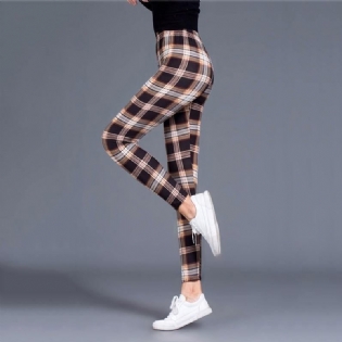 Plaid Leggings Kvinder Sexede Bukser Push Up Leggings Mode Fitness Legg Gym Sporting Bukser Med Høj Talje I Plus Størrelse