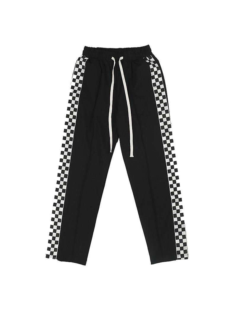 Skakternet Side Split Lige Ben Joggingbukser Hip-hop Drop Feeling Stablet Snøre Casual Bukser Mænd