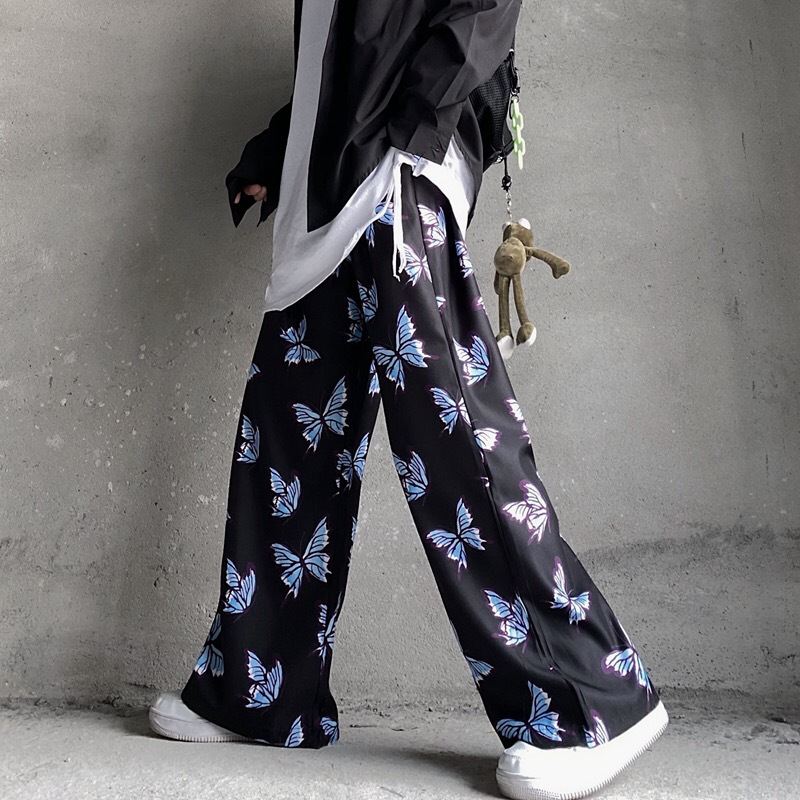 Sommer Harajuku Hip Hop Style Dame Casual Bukser Printede Wide Leg Joggingbukser