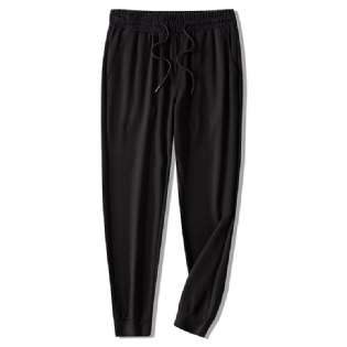 Sommer Nye Mænds Afslappede Bukser Pure Color Mulberry Silke Strikkede Bukser