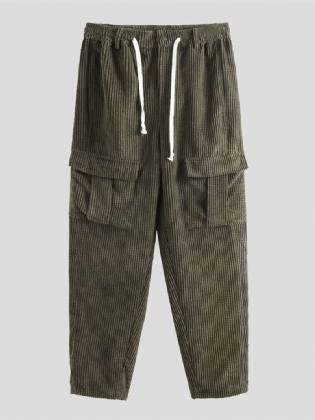 Vintage Store Lommer Til Mænd Med Snøre Loose Fit Causal Bukser