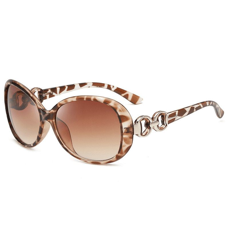 Damemode Kat Eye Solbriller Personlighed Vind Plaststel Briller Leopardprint Farve Grænseoverskridende Solbriller